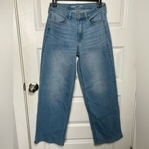 Old Navy Wow Wide Leg Jeans High Rise Size 4 Light Wash Boho Baggy Y2K 27x30